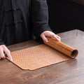Bamboo Woven Tea Runner – Oval Shape, Double-Sided, Zen Style
