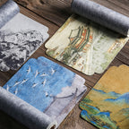 Chinese Painting Style Tea Runner – Deerskin Velvet, 120cm, Set of 4 Designs