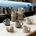 Hand-Pinched Ceramic Modern Tea Cup – Kiln-Changed Brown Glaze, 200ml, Rustic Style