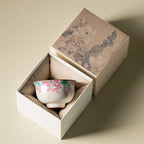 Little Garden Flower Rim  Chinese Tea Cup – Ru Ware Glaze, 50ml