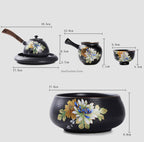 Iron Style Tea Set With Ebony Tea Tray