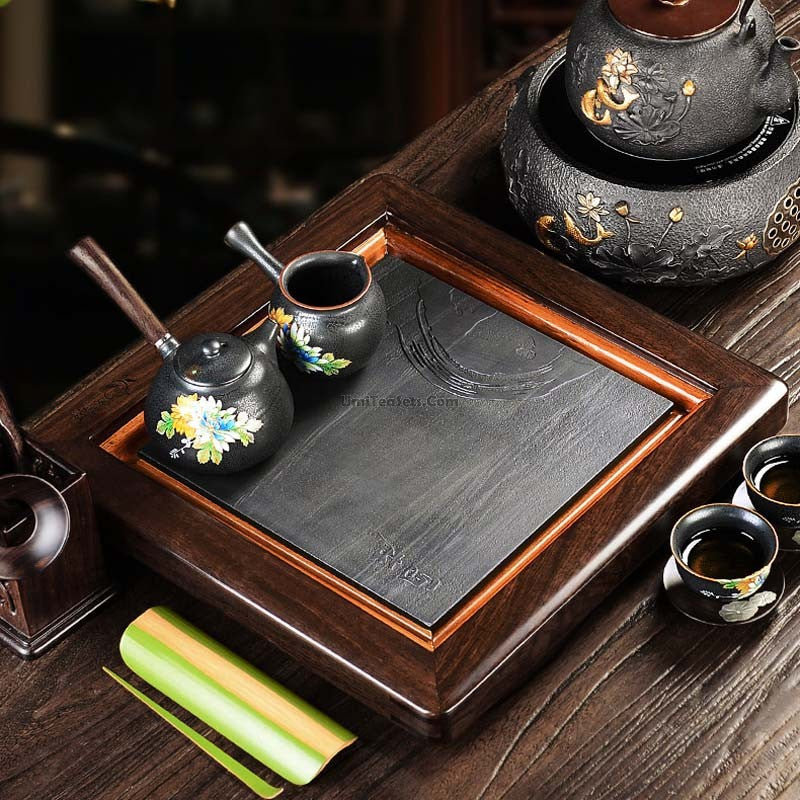 Iron Style Tea Set With Ebony Tea Tray
