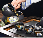 Iron Style Tea Set With Ebony Tea Tray
