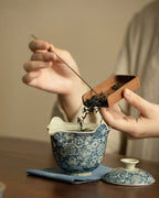 Blue & White Porcelain Travel Gongfu Tea Set