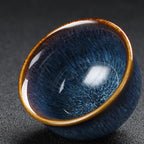 Starry Night Glazed Tea Cup – Handmade Ceramic Gongfu Cup
