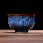 Starry Night Glazed Tea Cup – Handmade Ceramic Gongfu Cup