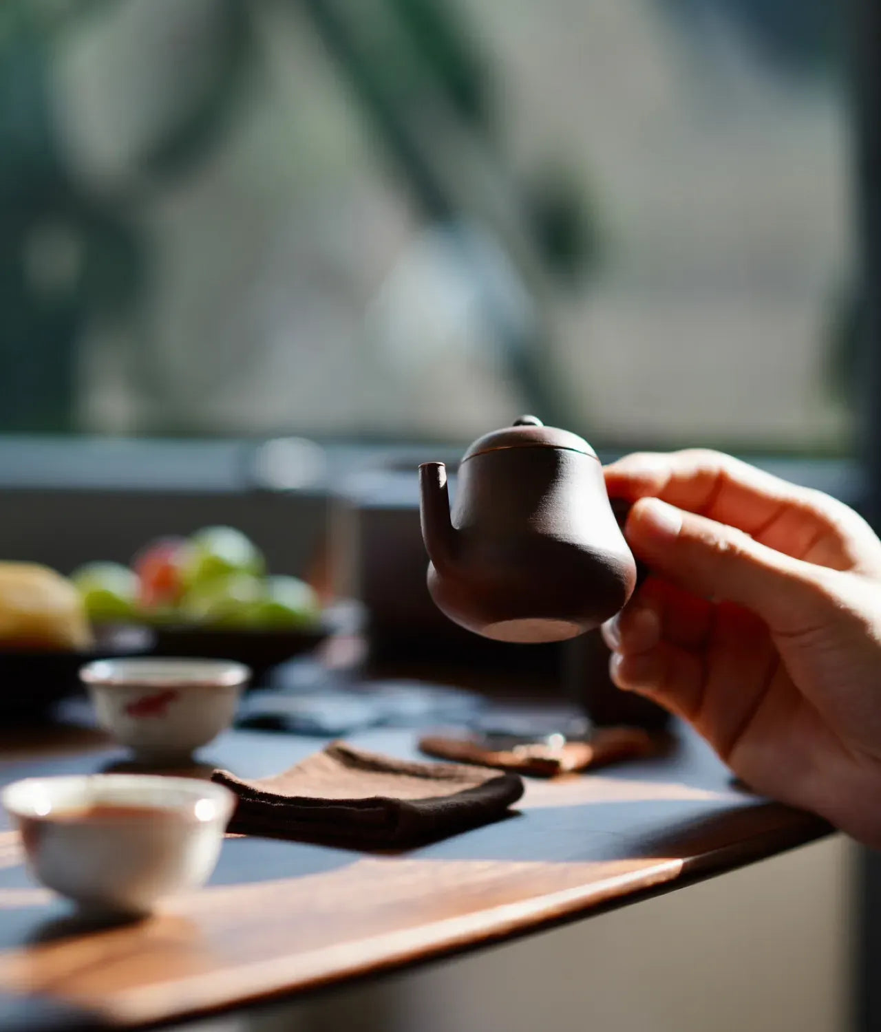 The Heritage Collection: Hand-Forged Copper & Jingdezhen Stoneware Travel Tea Set