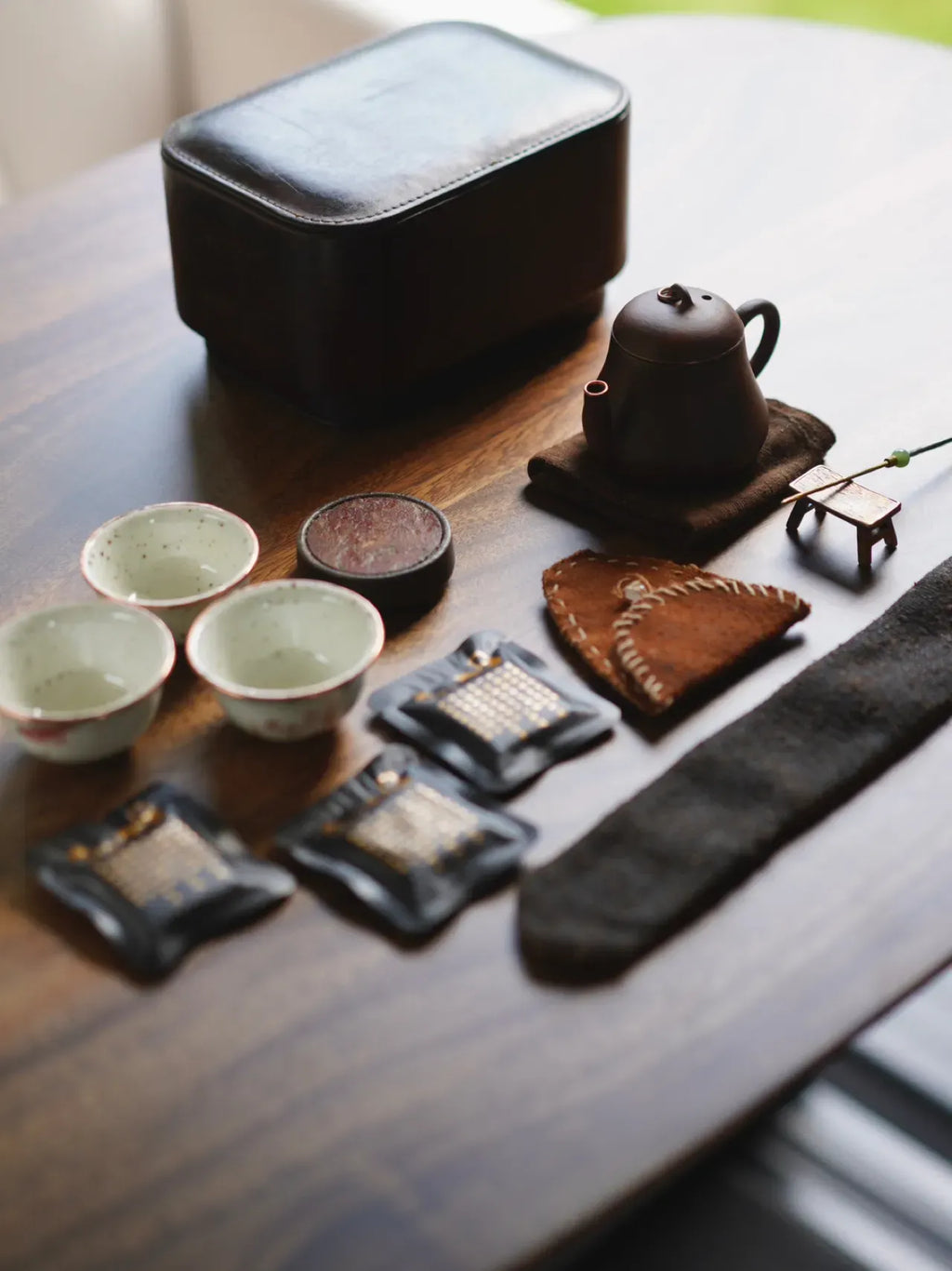 The Heritage Collection: Hand-Forged Copper & Jingdezhen Stoneware Travel Tea Set