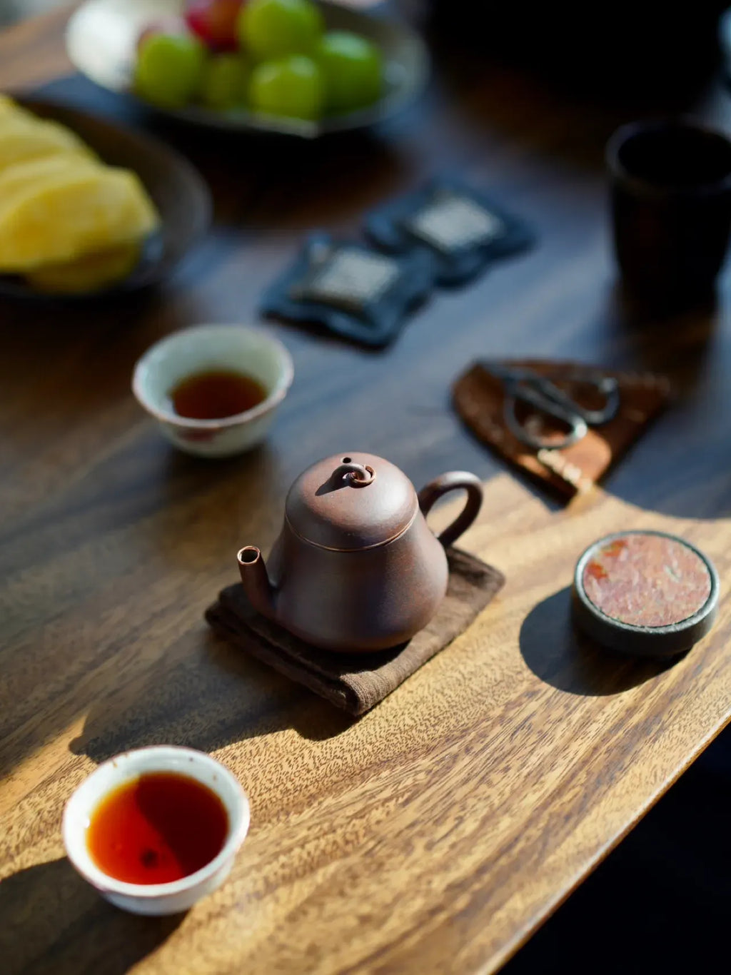 The Heritage Collection: Hand-Forged Copper & Jingdezhen Stoneware Travel Tea Set