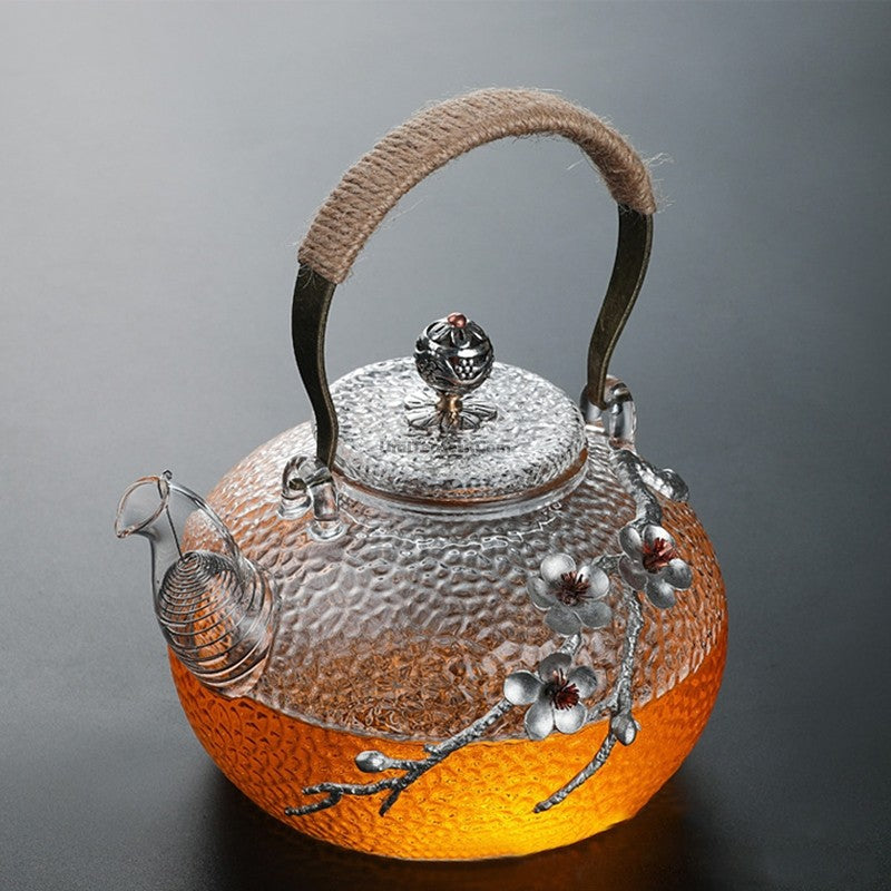 玻璃茶壶与锡梅
