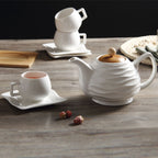 IKEA Bamboo Cup Rack Ceramic Modern Tea Set