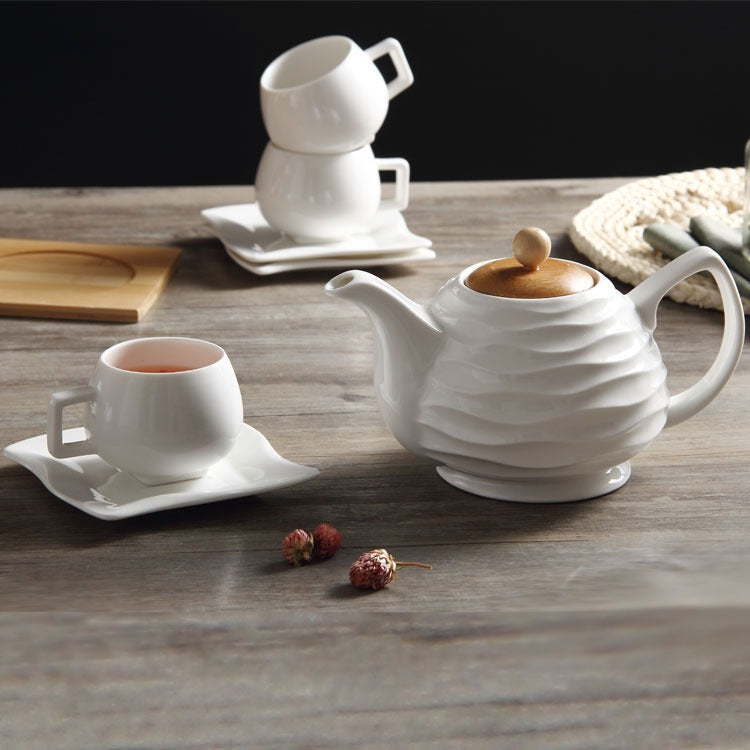 IKEA Bamboo Cup Rack Ceramic Modern Tea Set