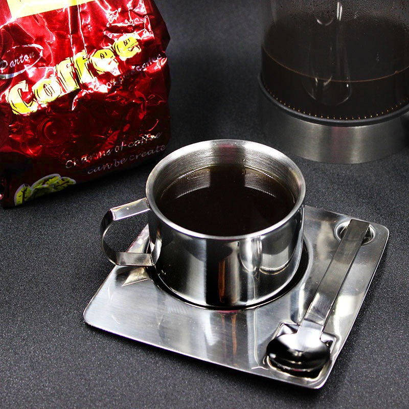 双层不锈钢茶杯咖啡杯