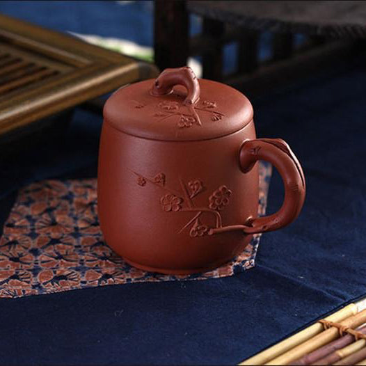梅花素水泥茶杯