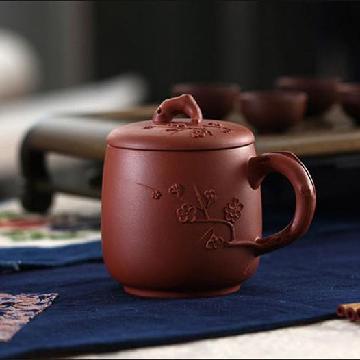 梅花素水泥茶杯