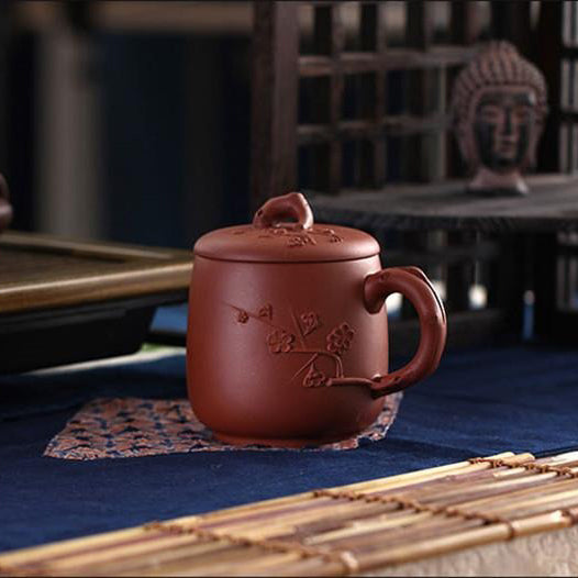 梅花素水泥茶杯