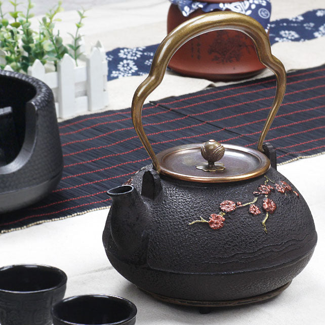 日本喜鹊梅铸铁茶壶