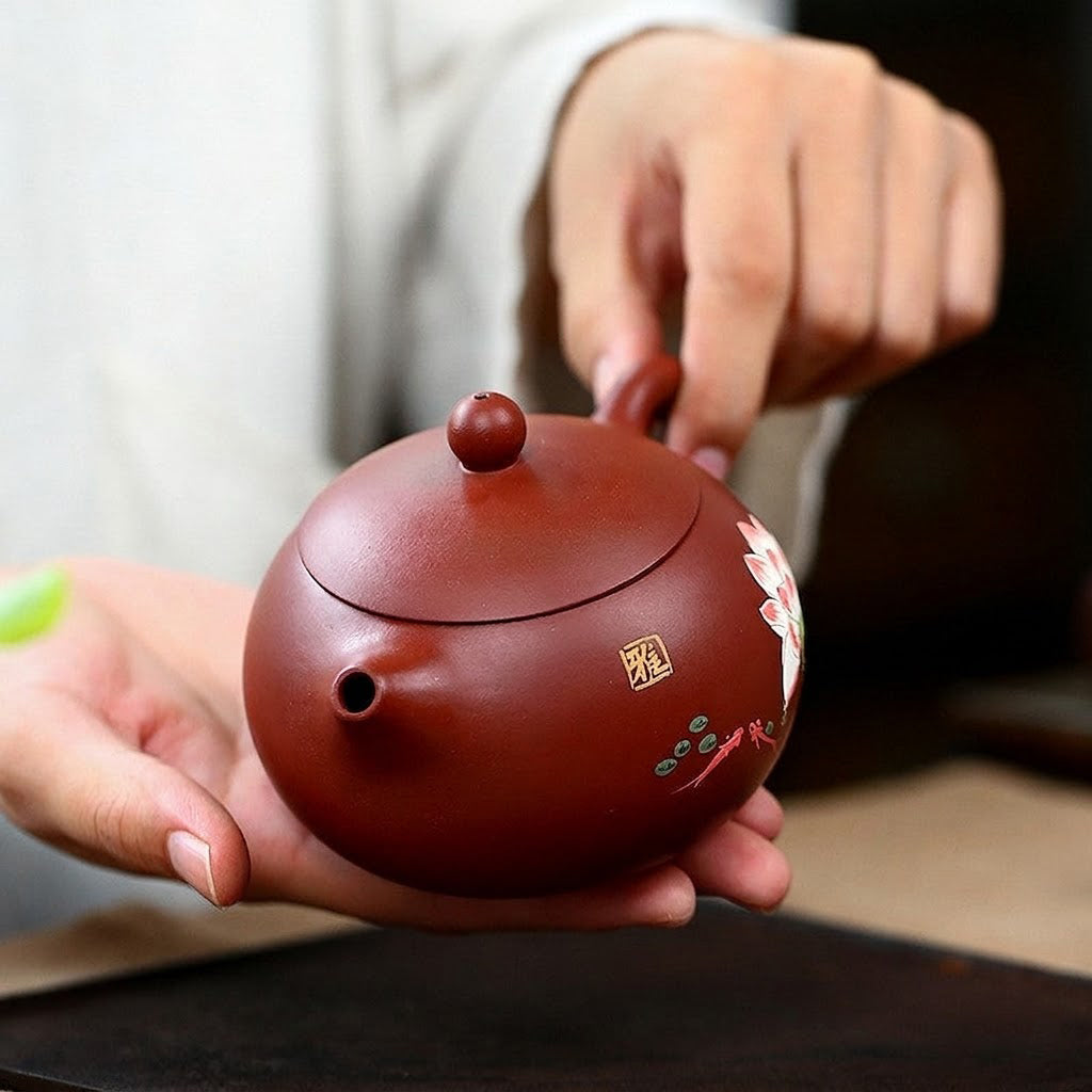宜兴红泥莲子西施壶茶具