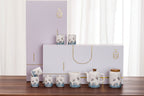 Jade Porcelain Chinese Tea Set With Inner Silver